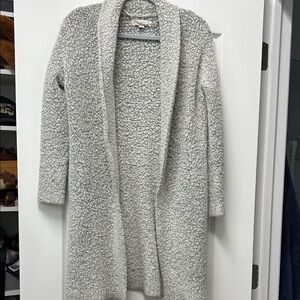 LOFT Textured Silver and Cream Cardigan XSP